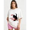 Oversized T-Shirt Black Cat Graphic Print I Have Miss Emaggie CF Statement Design Casual Streetwear Fashion Top Women Summer Outfit