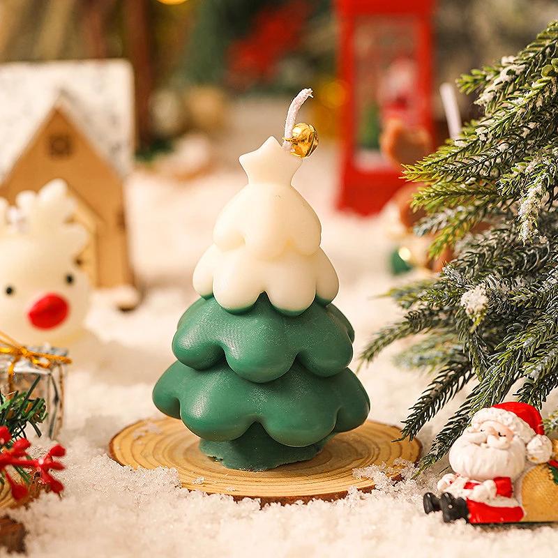 Christmas Trees Aromatic Candles for Table Decoration and Accessories Xmas Guest Gift Candles Soywax