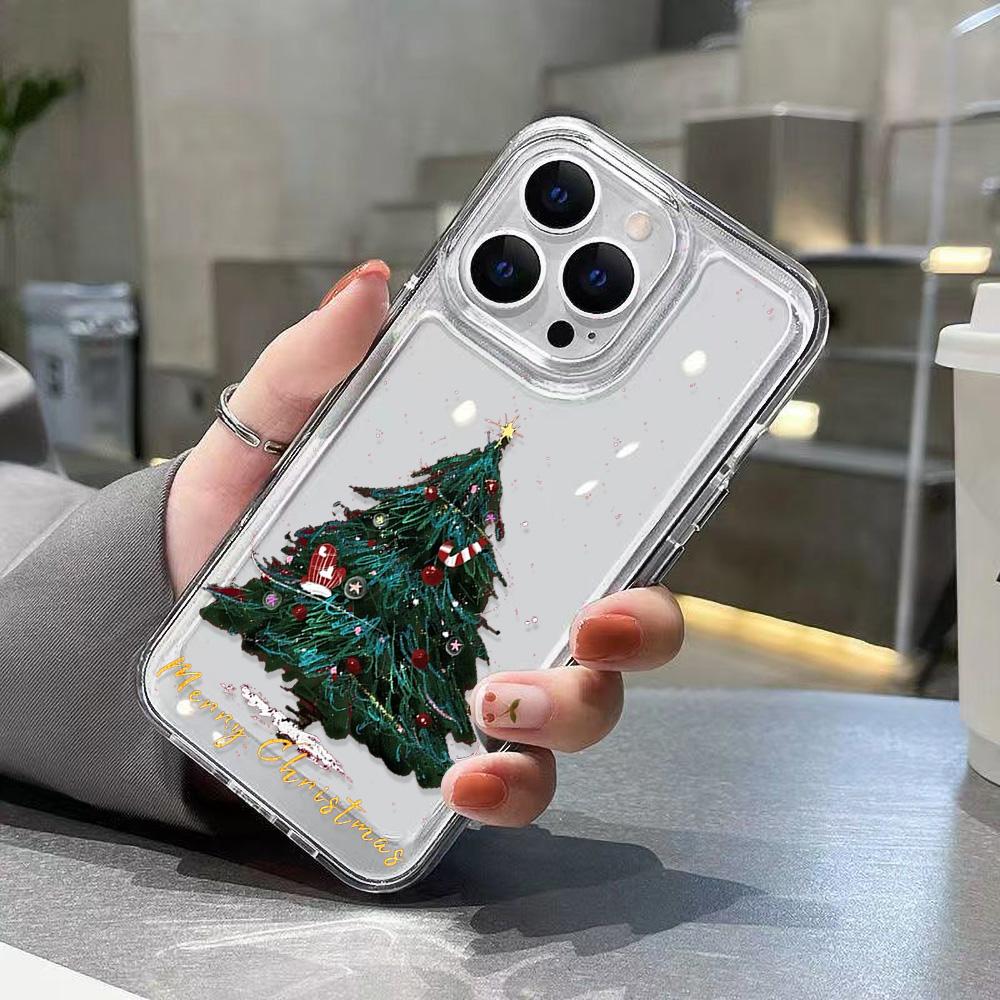 Silicon Christmas Phone Case For iPhone 14 Pro Max Funda iPhone 11 16 15 13 12 XR X XS 7 8 Plus SE 16promax 15promax Clear Cover
