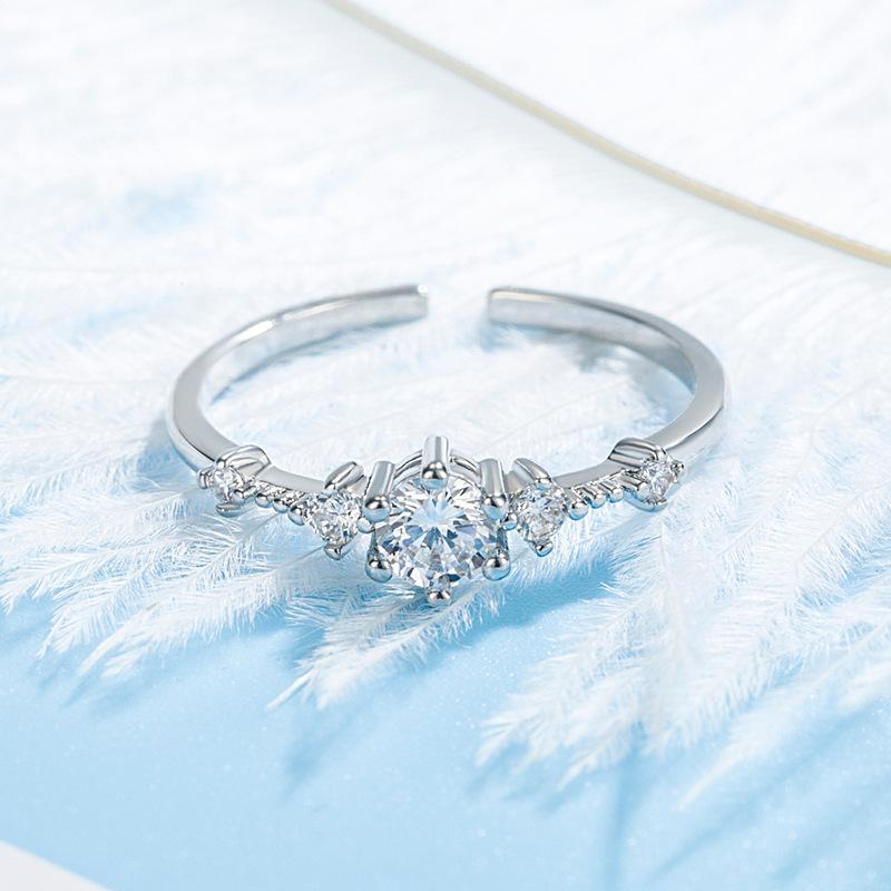 Sace Gems Inel clasic din zircon din aliaj de cupru Bijuterii pentru femei Cadou de petrecere de promisiune de nuntă