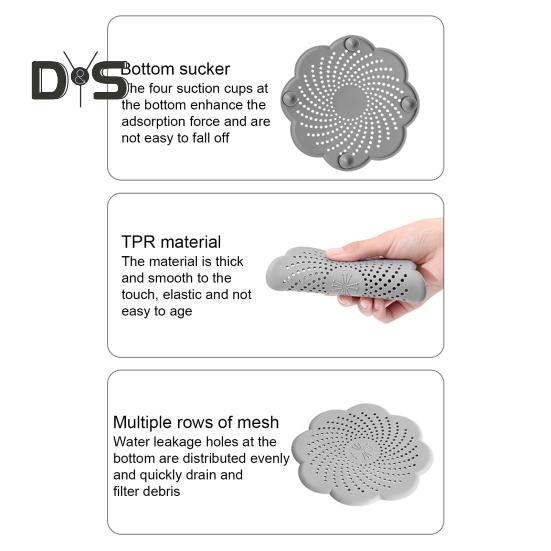 Sita de chiuvetă din silicon anti-blocare filtru de scurgere design floral sigiliu de miros bucătărie baie accesoriu canalizare sifon plasă de scurgere