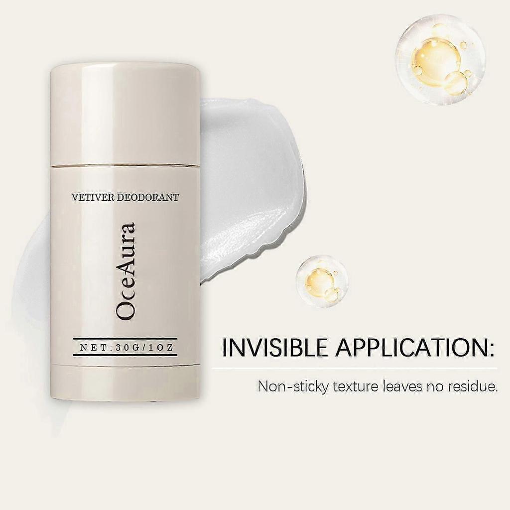 Natural Vetiver Deodorant Stick - Alcohol-Free, Sensitive Skin, Long-Lasting Freshness
