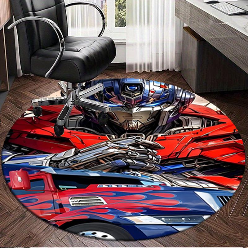 1PC Trans-formers Round Rug, Non-slip Chair Mat, Home Decor, Circle Carpet Perfect for Office, Bedroom, Living Room,Christmas Gift