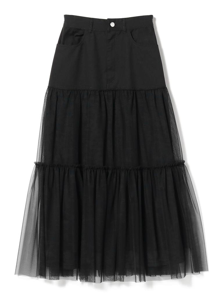 Ray Beams Women's Tulle Tiered Skirt, Black 1
