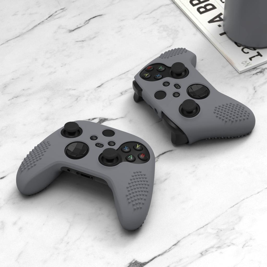 eXtremeRate PlayVital 3D Studded Xbox Series Controller Silicone Cover Skin with 6 Black Thumb Grip Soft Rubber Case Protector for Xbox Core Wireless