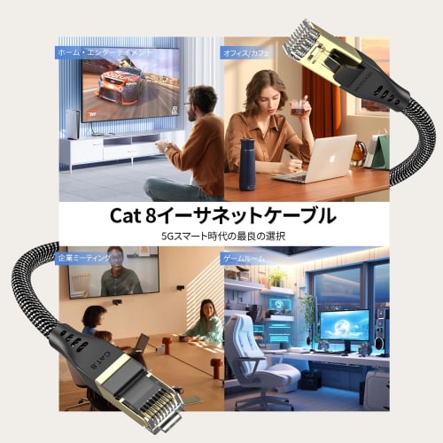 MOGOOD Cat8-Ethernet-Kabel, 3 m, 40 Gbps, 2000 Mhz, RJ45, LAN, Gigabit-Netzwerk, FTP, Fast-Ethernet-Kabel, kompatibel mit POE, WLAN-Extender, Router, Modem, Patch