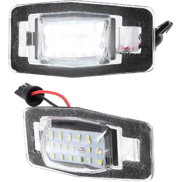 Car 6000K White LED License Plate Light Assembly YL8Z13550AA 2835SMD for Mazda Miata MX-5 1999-2005 ABS Clear Black 1 Pair