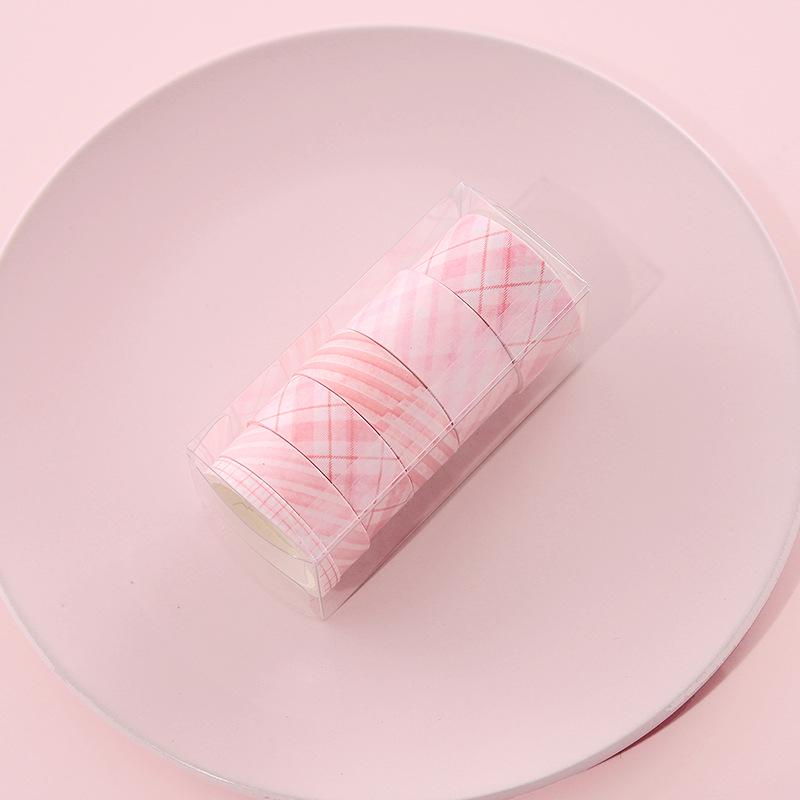 Koreanisches Karomuster Washi Tape Set: Kreative DIY Grid Journaling Sticker