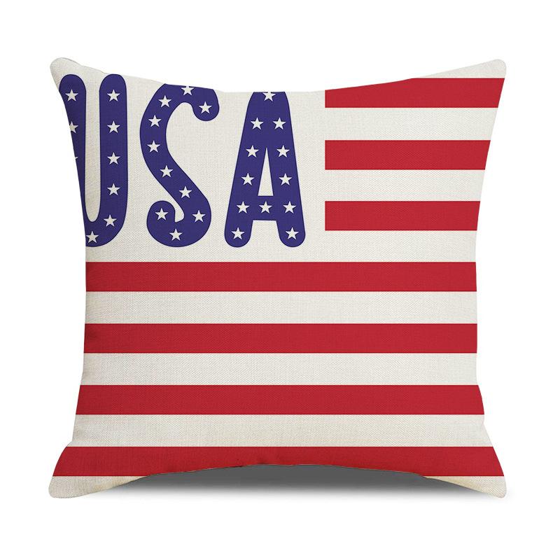 New Home Letter Independence Day Sofa Office Linen Pillow Cover Cushion Cover