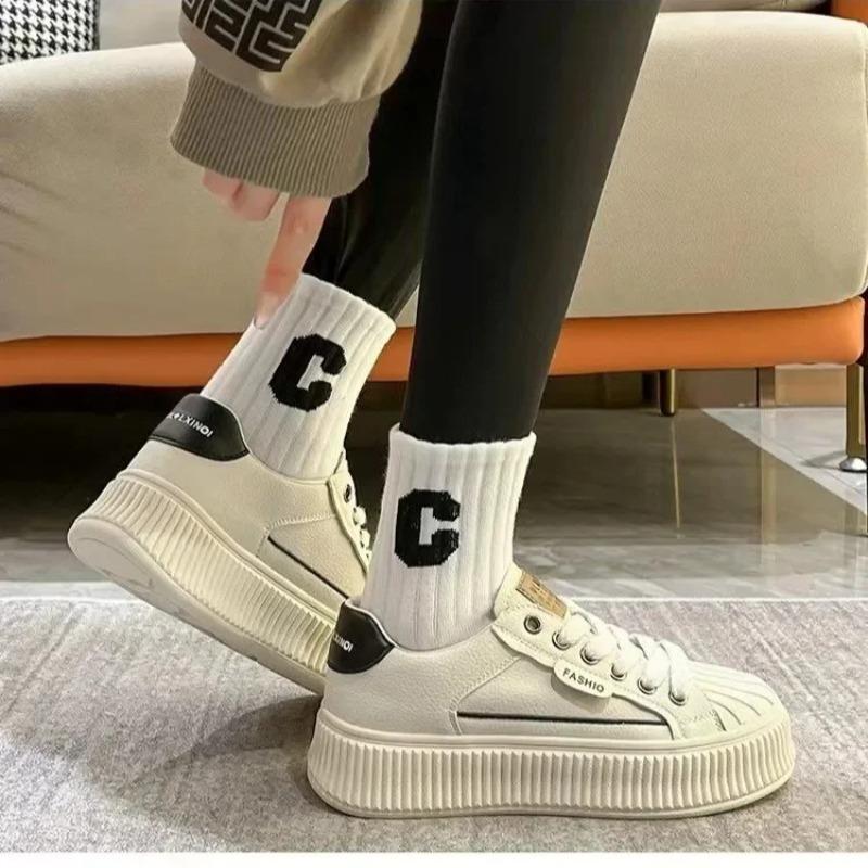 Fashion Beike Head Little White Shoes for Women Breathable Sneakers Women Trends 2024 Comfortable, and Elevated Lace Up Shoes