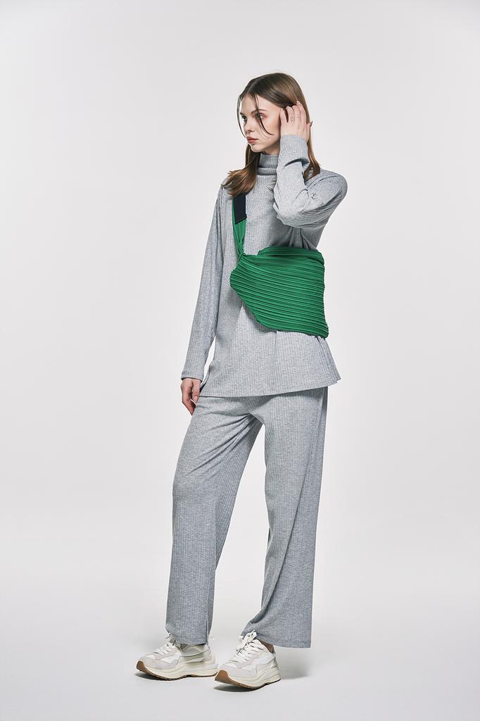 Waiowai Wide Elastic Banded Ribbed Pants_2 Colors