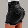 Women Fashion Summer Short Jeans Denim Female Pockets Wash Denim  Skirts