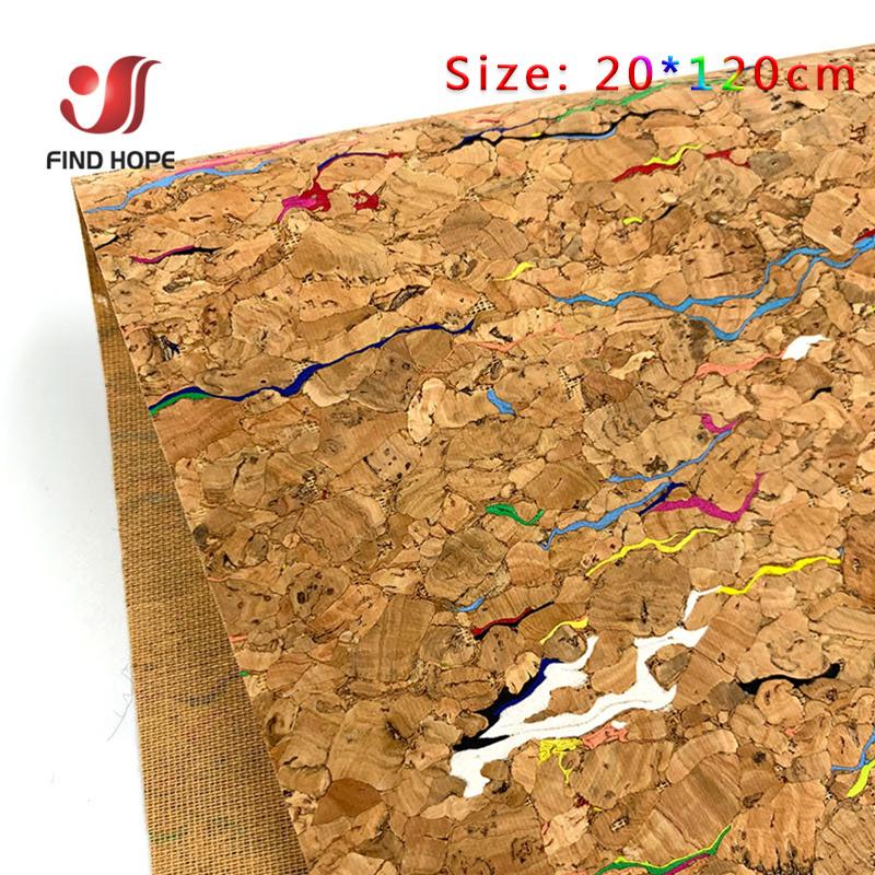 1 Roll 20*120cm Natural Cork Leather Sewing Fabric Wood Grain Material for Background Handmade Bag Bow Decor Crafts DIY