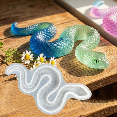 Silicone Mold Snake Shaped Silicone Molds Heat-resistant Large Snake DIY Handmade Tools Smooth Surface Silicone 3D Cobras Mold