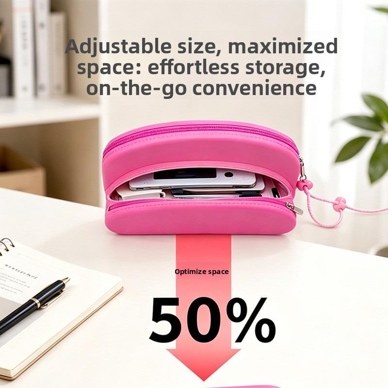 New Double-layer Storage Bag, Multi-functional Double-layer Cosmetic Bag, Travel Glasses Bag, Stationery Case, Perfume Bag.