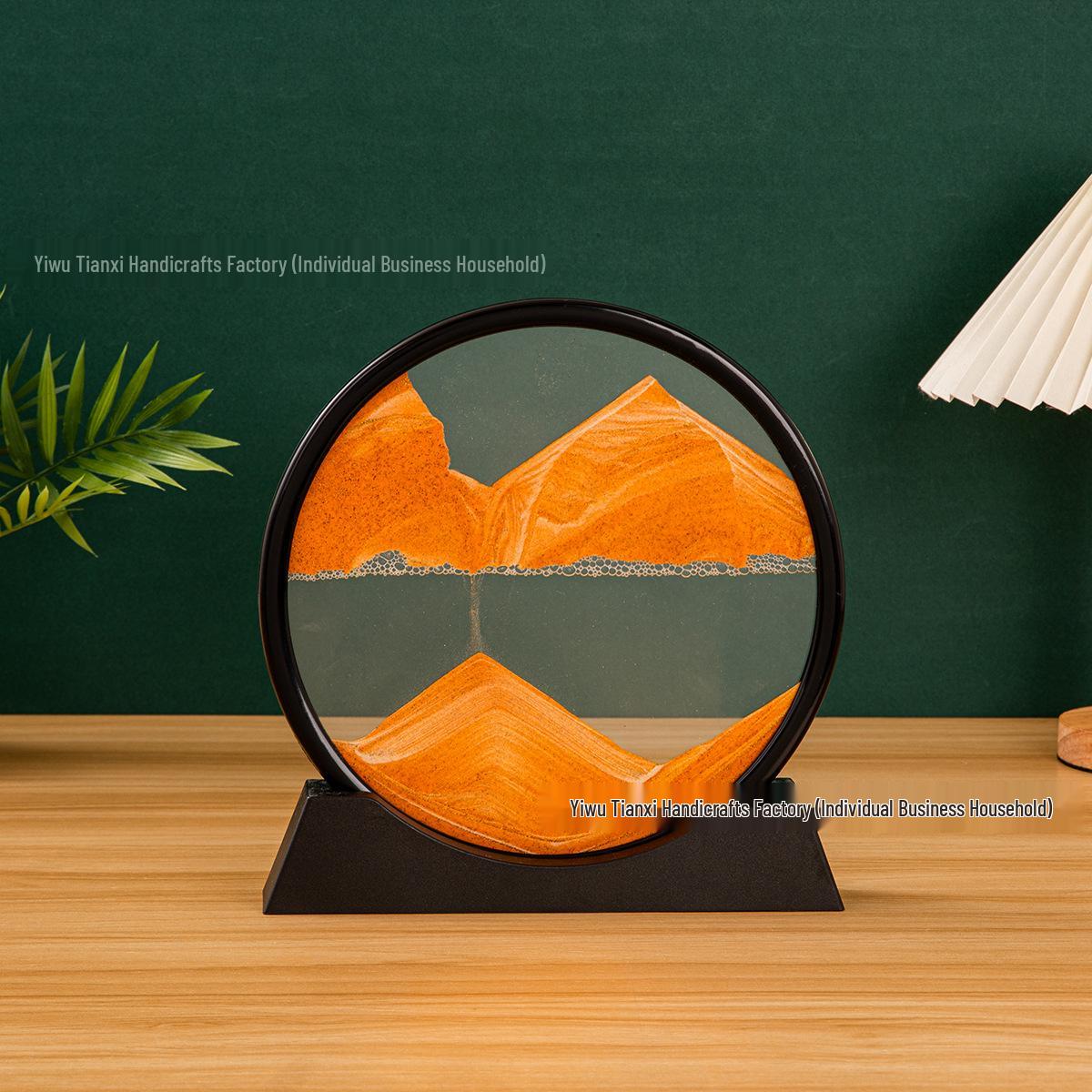 

3D Песочные часы с пересыпающимся песком: Стеклянный декор для гостиной, спальни или винного шкафа - Идеальный подарок на новоселье 7 inch glass 18cm with color box