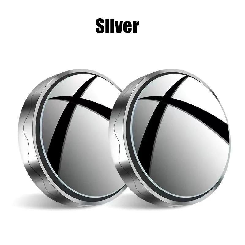 

2pcs Round Convex Wide-angle Car Mirror with Suction Auto Vehicle Blind Spot Mirror Wide Rearview Mirror Small Round Mirror срібний