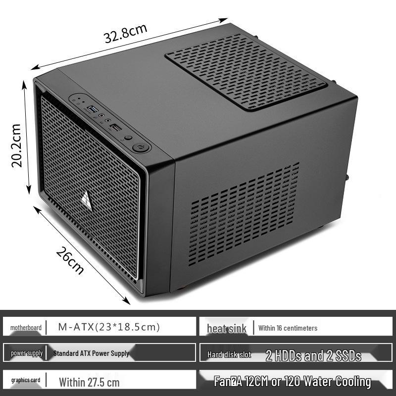 Jinhaotian Foresee N1 Mini ITX Desktop White Computer Case for HTPC & Water Cooling чёрный