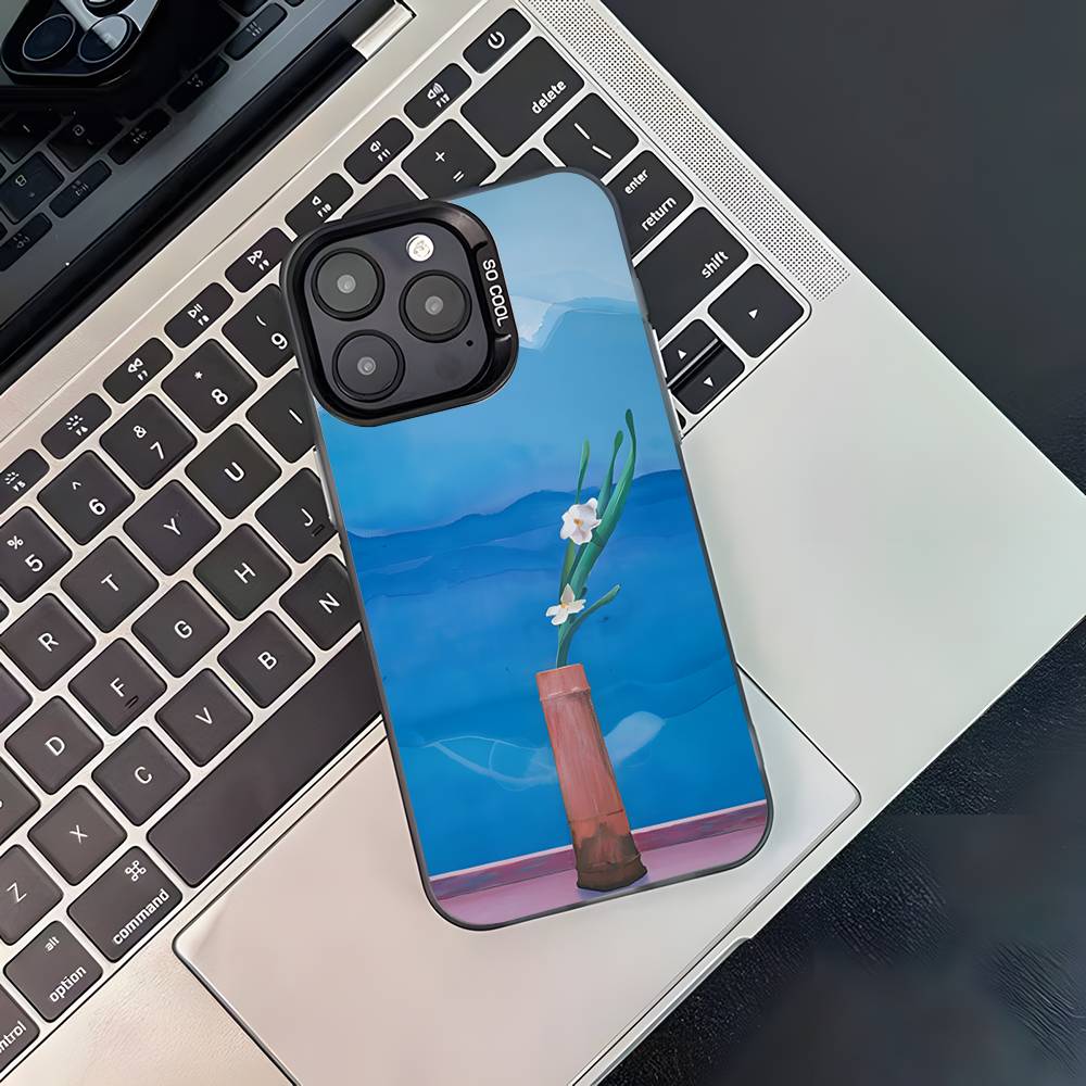 

David Hockney Art Phone Case For iPhone 17,16,15,14,13,12,11,Pro,XS,Max,Plus,Mini,SE4,E Black Matte Shockproof Cover iPhone16Plus