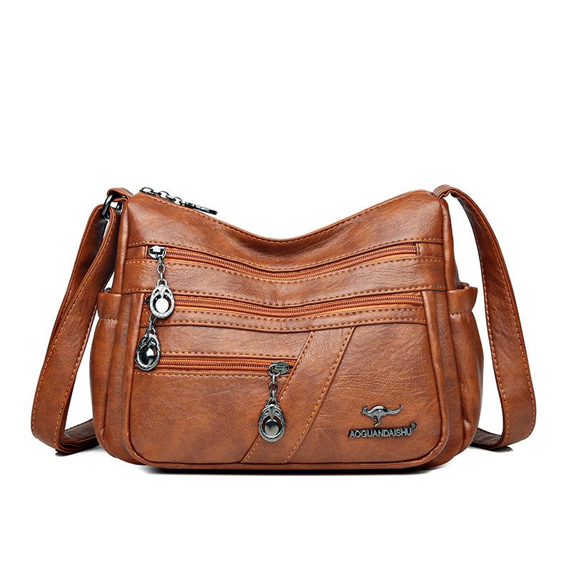 2025 Soft Leather Handbag for Women - Stylish, Simple Crossbody & Shoulder Bag for Middle-Aged Ladies