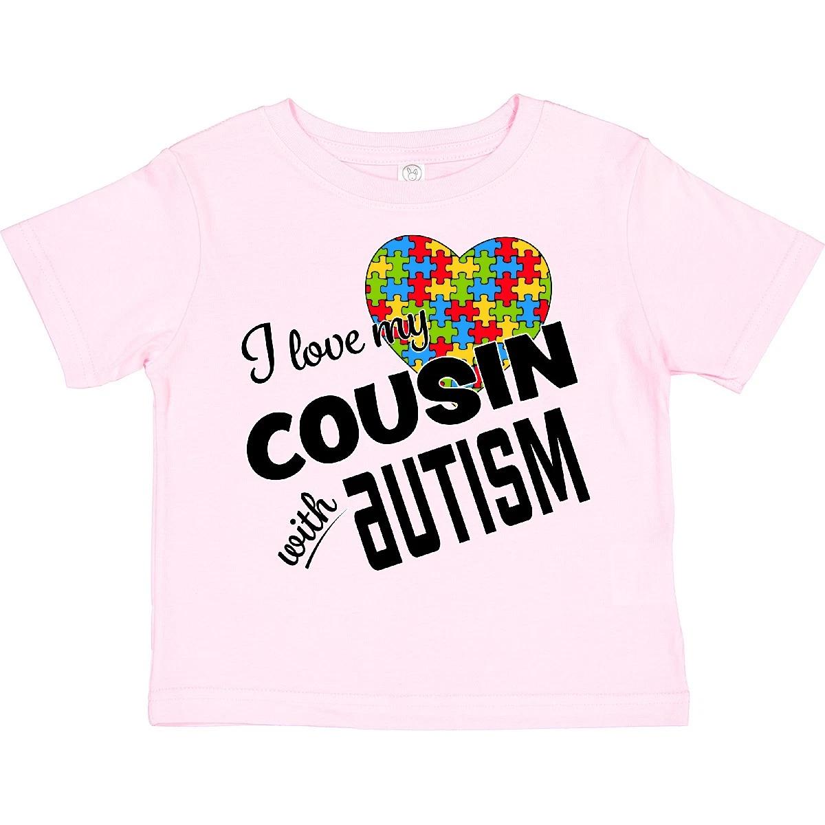Inktastic I Love My Cousin With Autism Toddler kids boys T-Shirt Awareness Big Little Hear 120