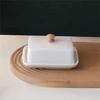 With Lid Ceramic Butter Dish Top Handle Sealed Butter Container Nordic Butter Plates  Snack