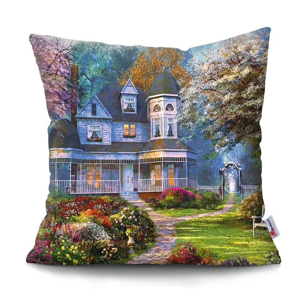 Neverland Ranch Rustic Landscape Pillowcase Polyester Print Sofa Chair Bed Cushion Cover Room Home Decor Embrace Pillowcase