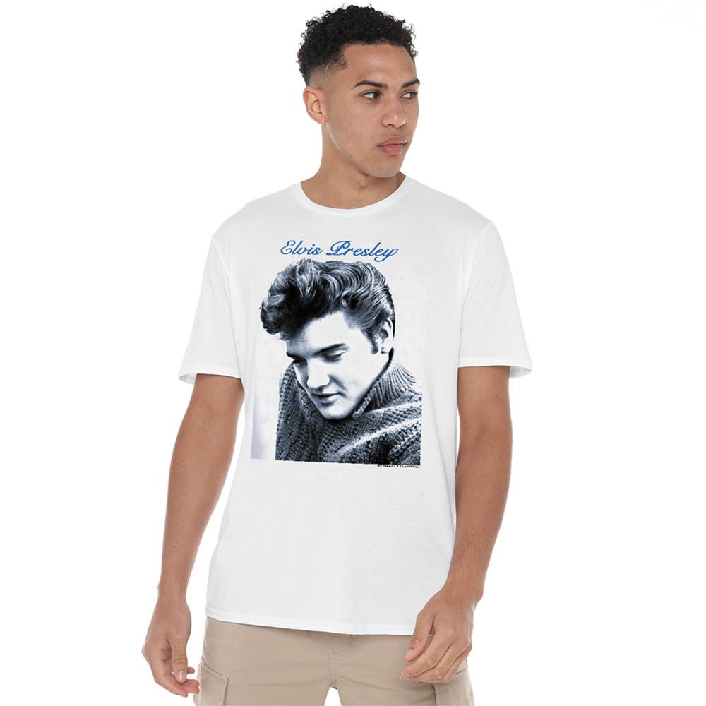 Elvis Presley Unisex Erwachsenen Skript & Pullover T-Shirt