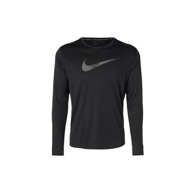 Maillot de course à manches longues pour homme Dri-FIT UV Run Division Miler Grand Logo Séchage Rapide Respirant Hauts Noir DD6000-010