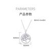 Geometric Tree Of Life Pendant Necklace Women Sterling Minimalist Locket Chain Jewelry