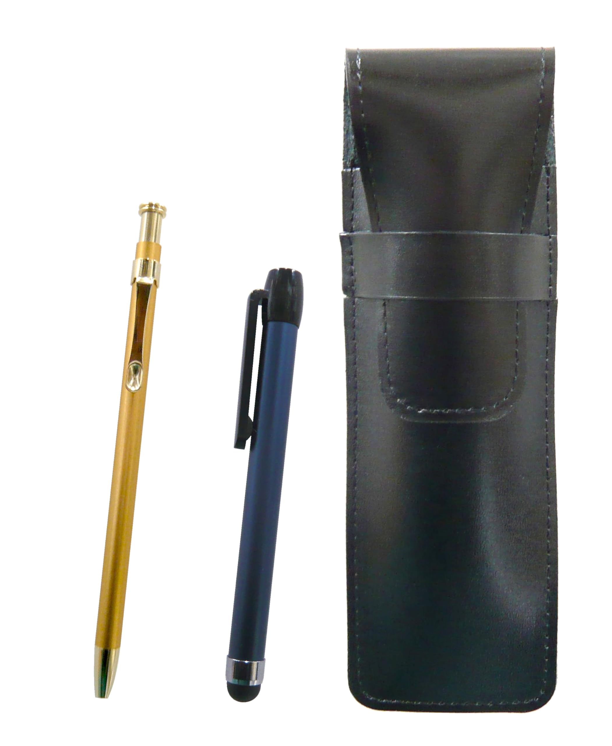 

Slim cowhide pencil case black metal touch rod blue and slim 60 ballpoint pen gold set ASB-ALL-SV60KBP