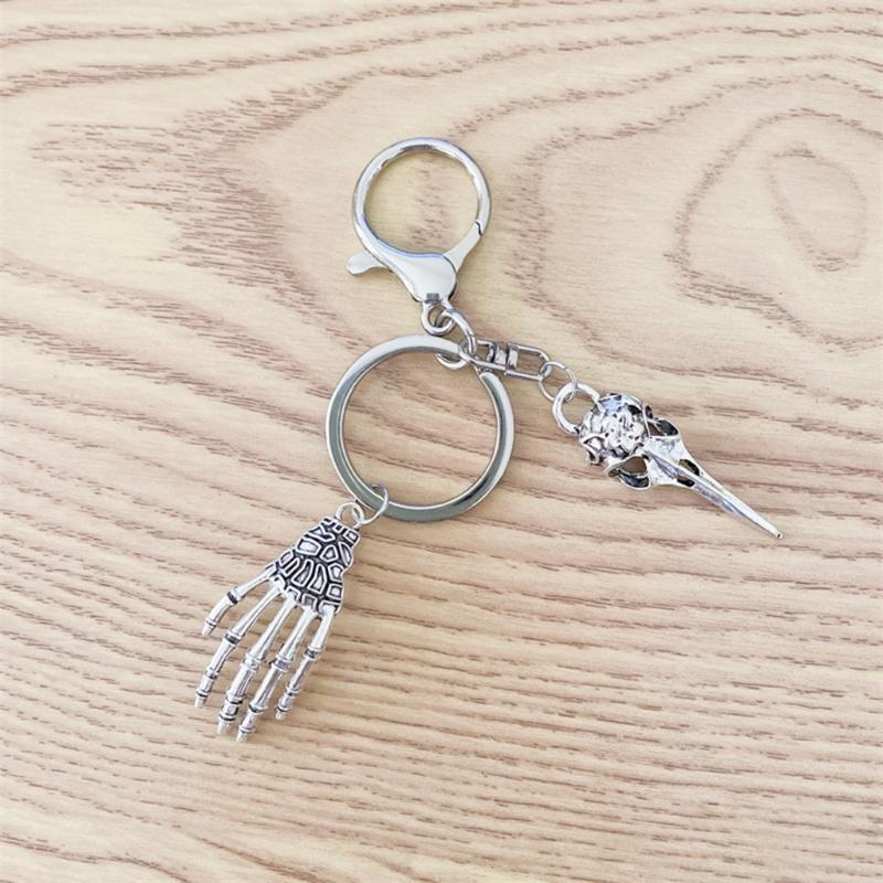Alloy Bird Head Skull Claw Keychain Key Holder Charm Jewelry Gift Luggage Bag Ornament Car Key Hanging Accessories