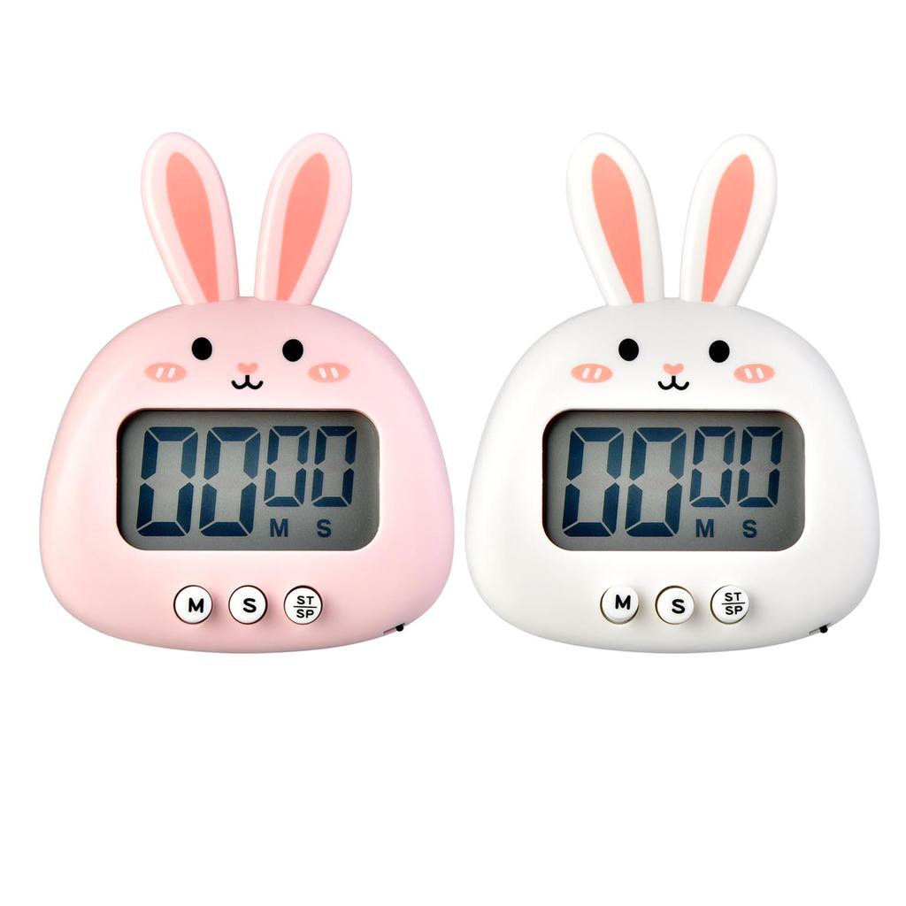 Digital Kitchen Timer Cute Bunny Magnetic Precise Easy Clear Alarm Cooking Timer for Famil