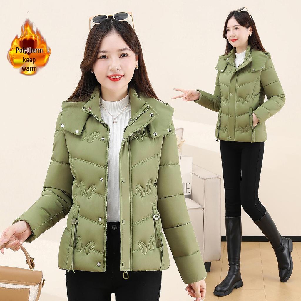 Mom's 2025 Winter Short Cotton Jacket: Women's Middle-Aged & Elderly Embroidered Thickened Fashion Coat