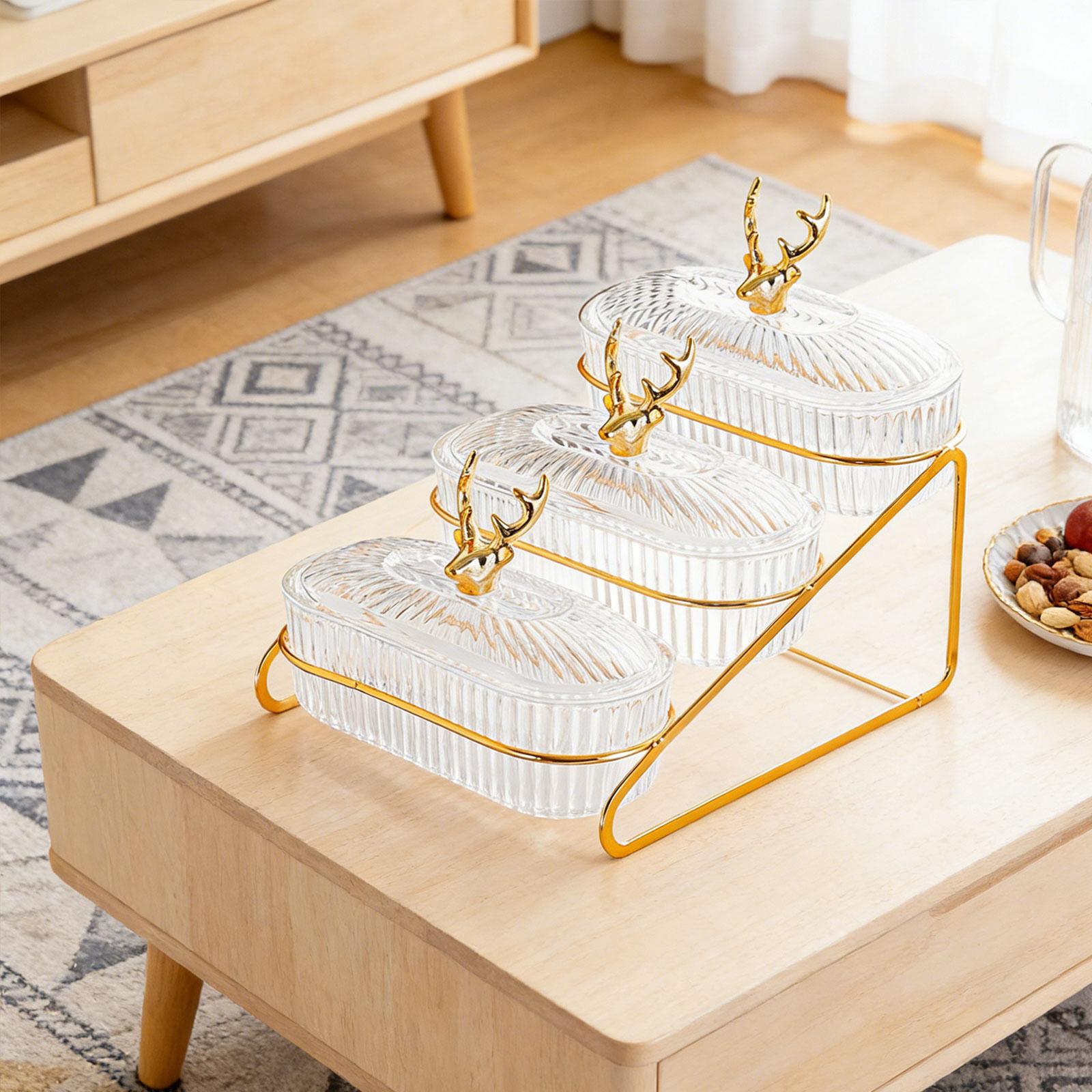

Dried Fruit Dish Food Storage Tray with Rack Nordic Platter 3 Tier Nuts Tray Appetizer Tray for Cupcake Cookies Living Room чистый