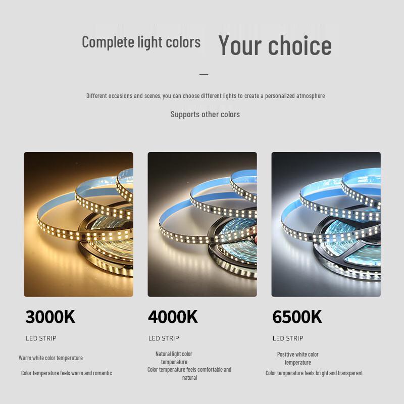 OEING Self-Adhesive 220V Double Row LED Strip Light