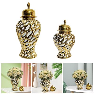 Ingwerdose aus Porzellan, Vorratsdose, dekorativer chinesischer Stil, mit Deckel, Tischdekoration, Keramik-Blumenvase für Hochzeiten, Schlafzimmer