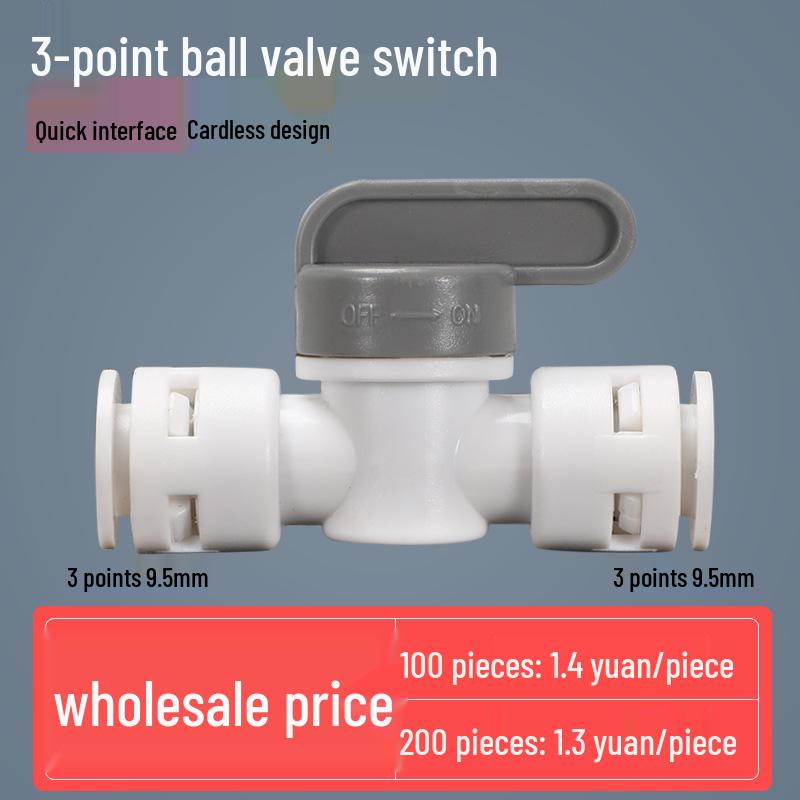 Three-Way Ball Valve Quick Connector for Water Purifier