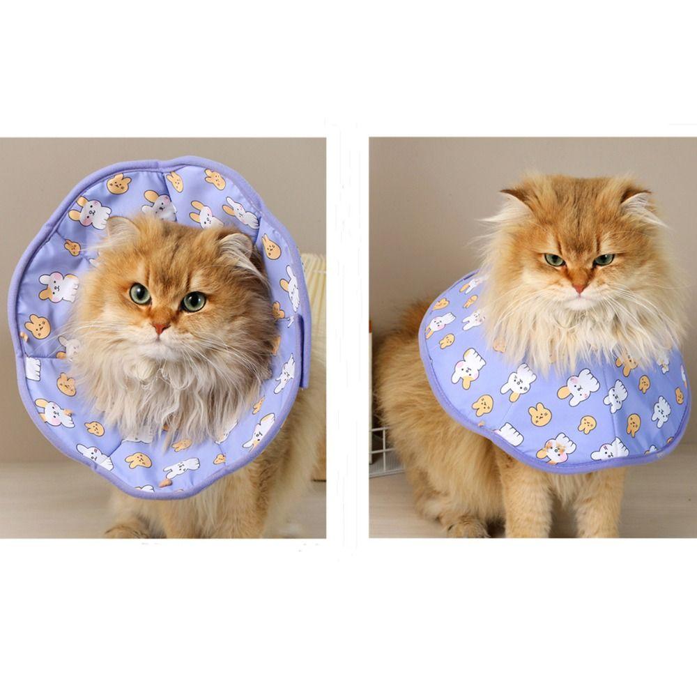 Adjustable Pet Elizabeth Collar Soft Anti Licking Collar Cat Cone Collar  Wound Recovery