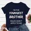 Oldest Brother Outfit I Make The Rules Matching Funny Sibling T-shirt for Men Fashion Trend T-shirt O-neck Tshirt Casual Tshirt