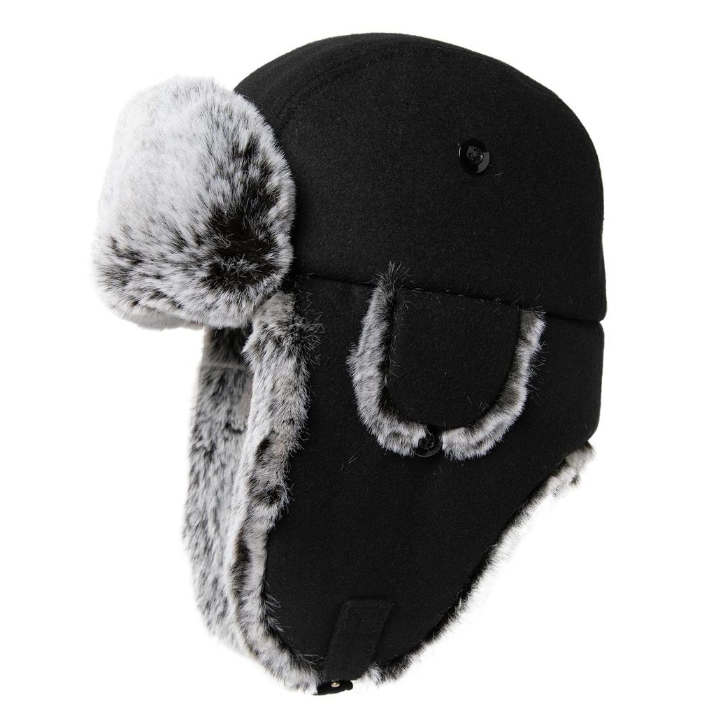 Siggi Pilot Winter Hat with Ear Foldable Perfect for Outdoor and Winter Men's Cap, Flaps, Fluffy, Wool, Snowboarding, Cycling, Activities, Skiing,