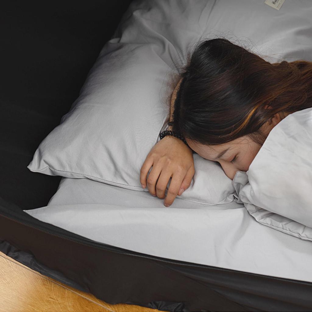 Innenbettzelt, Pop-Up Bettzelt, Polyester, Lichtblockierend, Praktisch, Faltbar (Weiß)