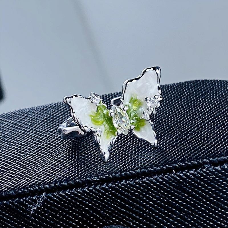 [Honey Gold Ring] Medieval Enamel Oil Daisies Flower Simple Opening Ring Niche Exquisite High-End Women