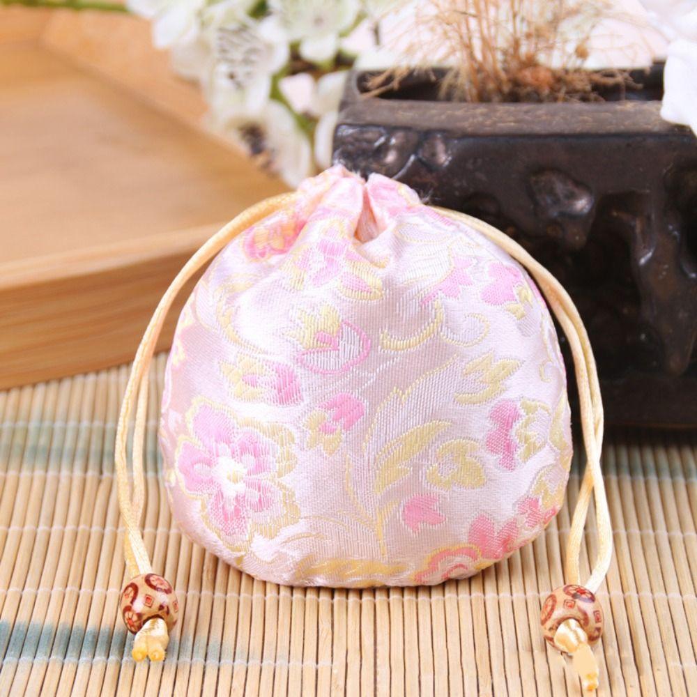 Jewelry Packing Bag Embroidery Flower Drawstring Bag Floral Festive Sugar Bag  Party