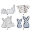 DIY Easter Bunny Silicone Mold Cute Rabbit Concrete Molds Gypsum Molds for Easter Table Decor