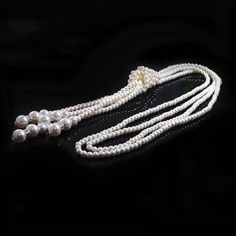 Frauen elegante Quaste Anhänger lange Kette Charms Pullover Halskette