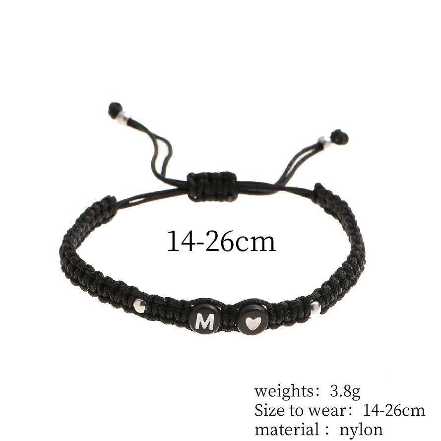 26 Alphabet Initials Heart Bracelet Jewelry Handmade Collapsible A-Z Braided Bracelet Women Men Friendship Couple Gift