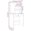 Makeup Table with Mirror Concrete Grey 74.5 X 40 X 141 Cm