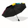 1pc Graffiti Windproof Automatic Windproof Umbrella, Lightweight for Women/Men, Perfect Christmas Gift a0811265