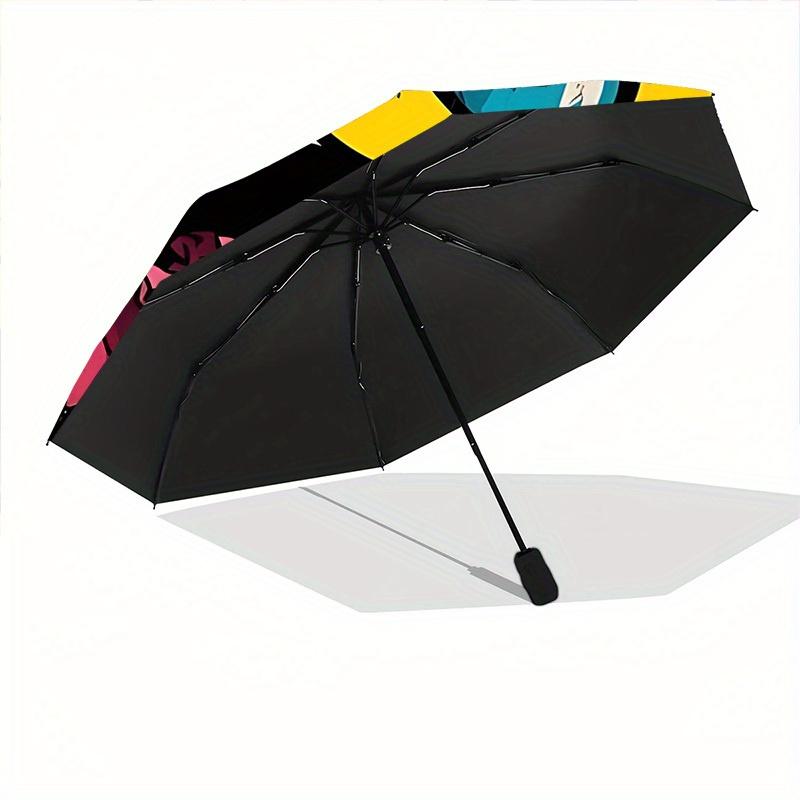 1pc Graffiti Windproof Automatic Windproof Umbrella, Lightweight for Women/Men, Perfect Christmas Gift a0811265